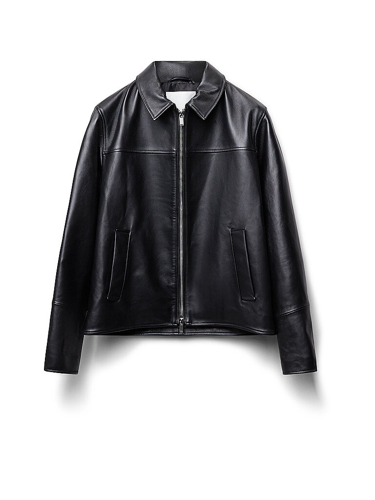 FINAL DRAFT Lederjacke schwarz | M