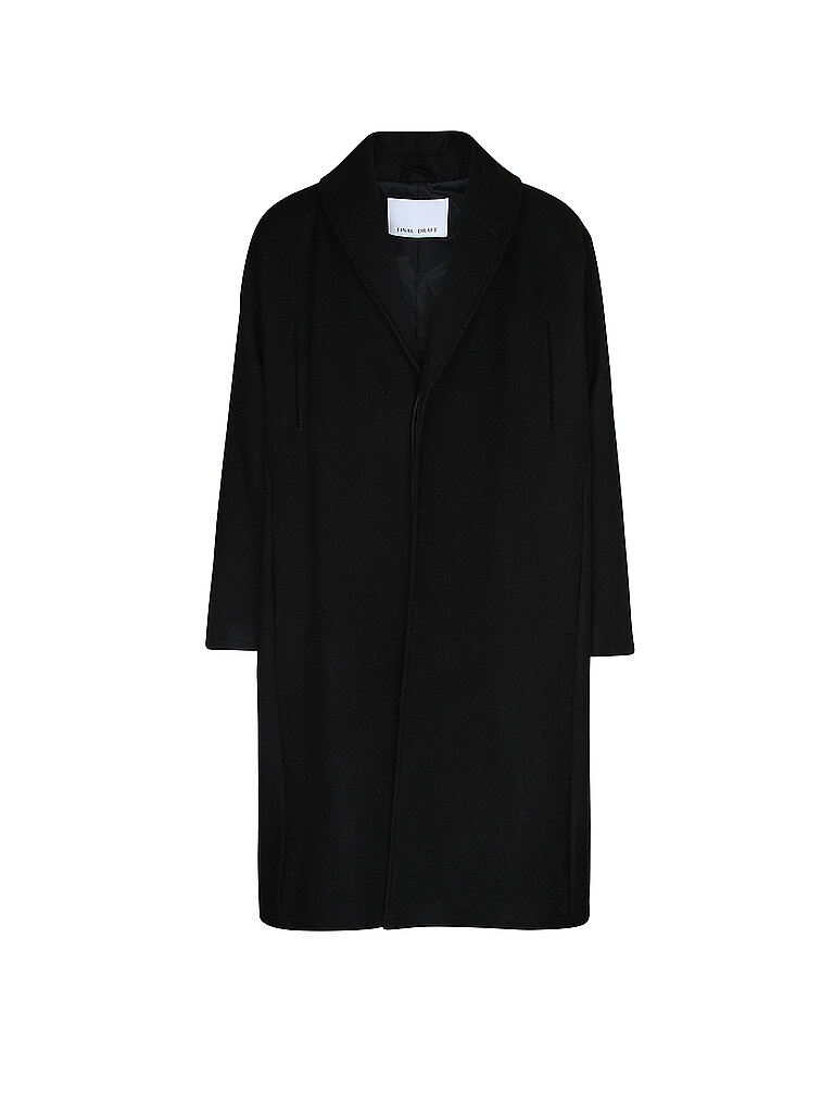 FINAL DRAFT Wollmantel Oversized Fit 101 schwarz | XL