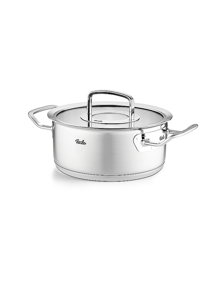 FISSLER Kochtopf mit Glasdeckel ORIGINAL PROFI COLLECTION 20cm/2,6l Edelsathl silber
