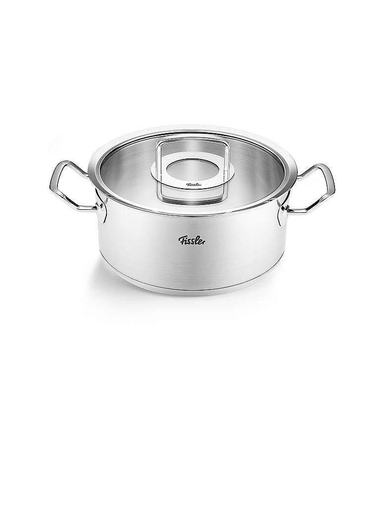 FISSLER Kochtopf mit Glasdeckel ORIGINAL PROFI COLLECTION 24cm/4,6l Edelsathl silber