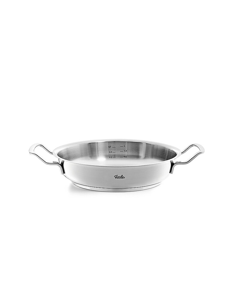 FISSLER Servierpfanne mit Novogrill ORIGINAL PROFI COLLECTION 24cm/2l Edelstahl /Matt silber