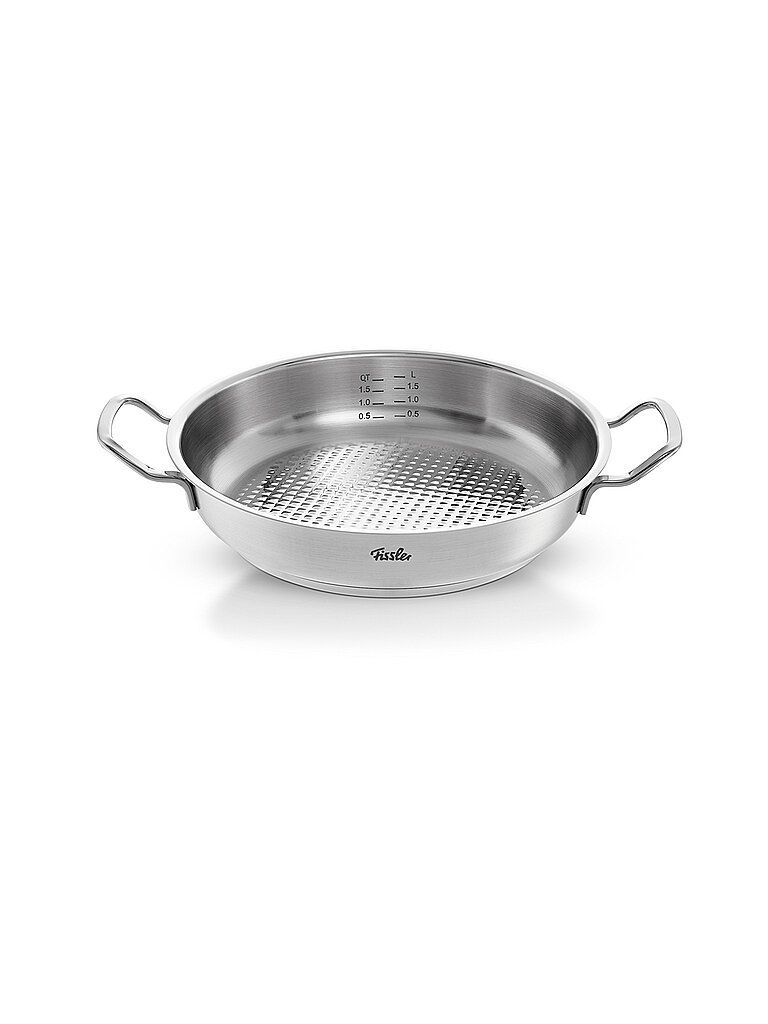 FISSLER Servierpfanne mit Novogrill ORIGINAL PROFI COLLECTION 28cm/2l Edelstahl /Matt silber
