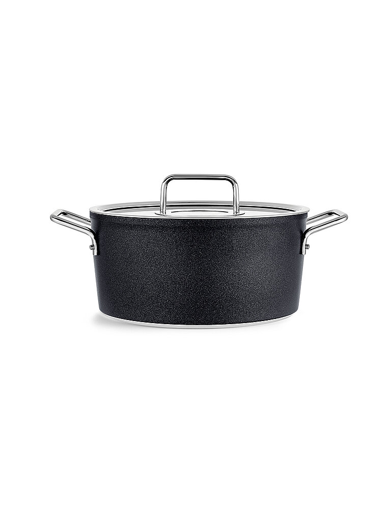 FISSLER Kochtopf mit Gasdeckel ADAM0ANT 24cm/4,9l Anihaft/Schwarz  schwarz