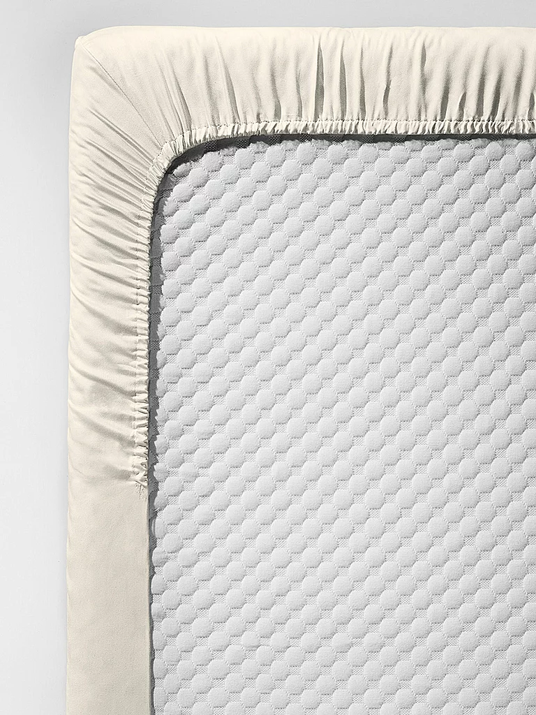 FLEURESSE Drap-housse en satin Royal Uni 90x200cm Crème crème
