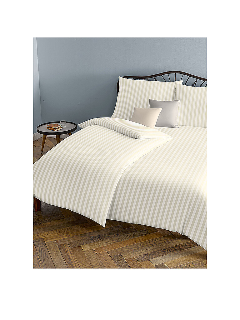 FLEURESSE Damast Bettwäsche Melk 70x90cm / 140x200cm Creme beige