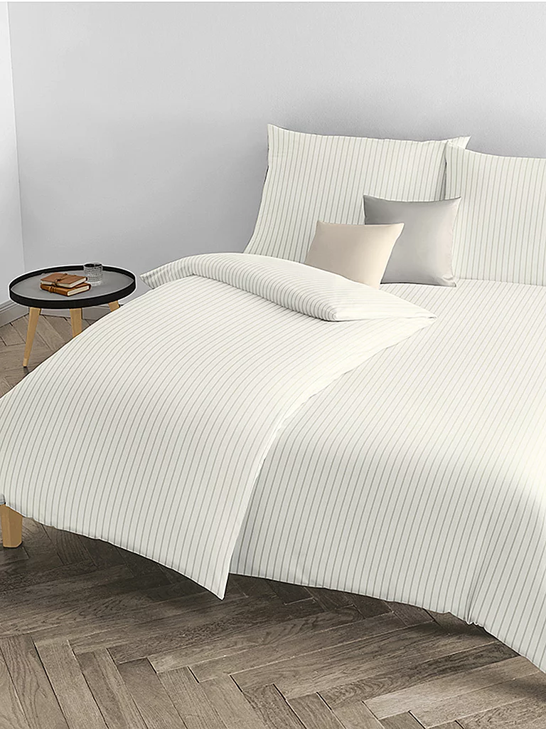 FLEURESSE Linge de lit en damas Melk 2x 70x90cm / 200x200cm Crème crème