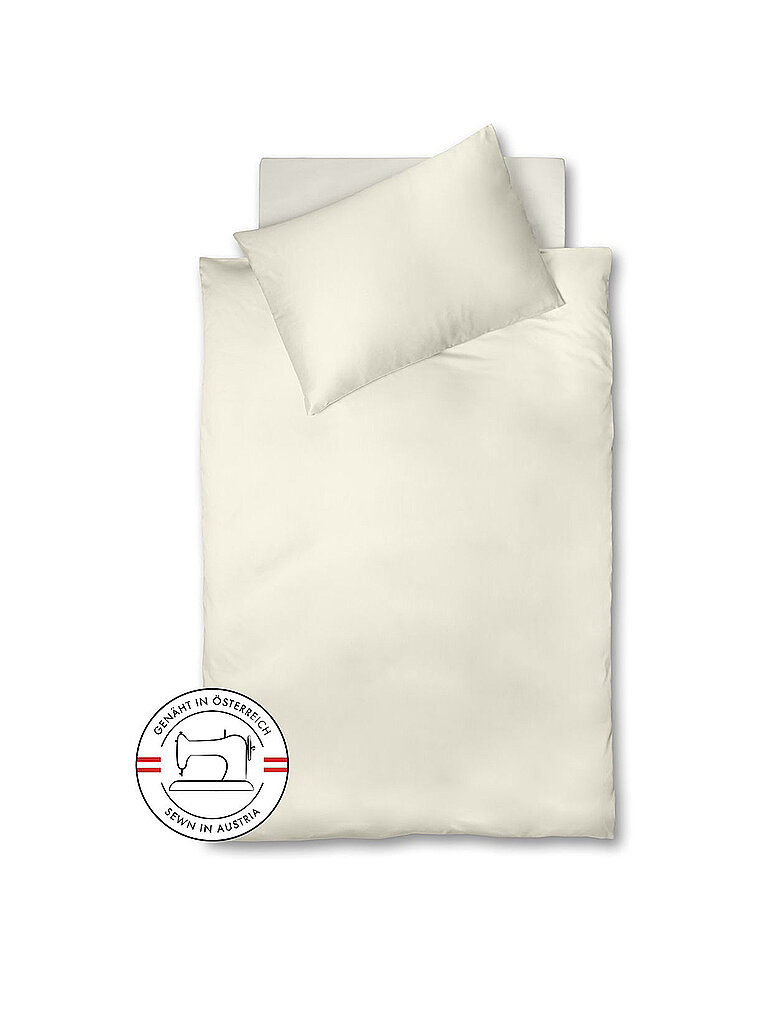 Satin Bettwäsche ROYAL Uni 70x90cm/140x200cm Creme creme baby