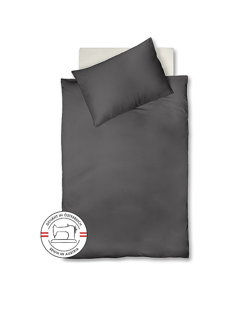 FLEURESSE Satin Bettwäsche Royal Uni 140x220cm Anthrazit grau