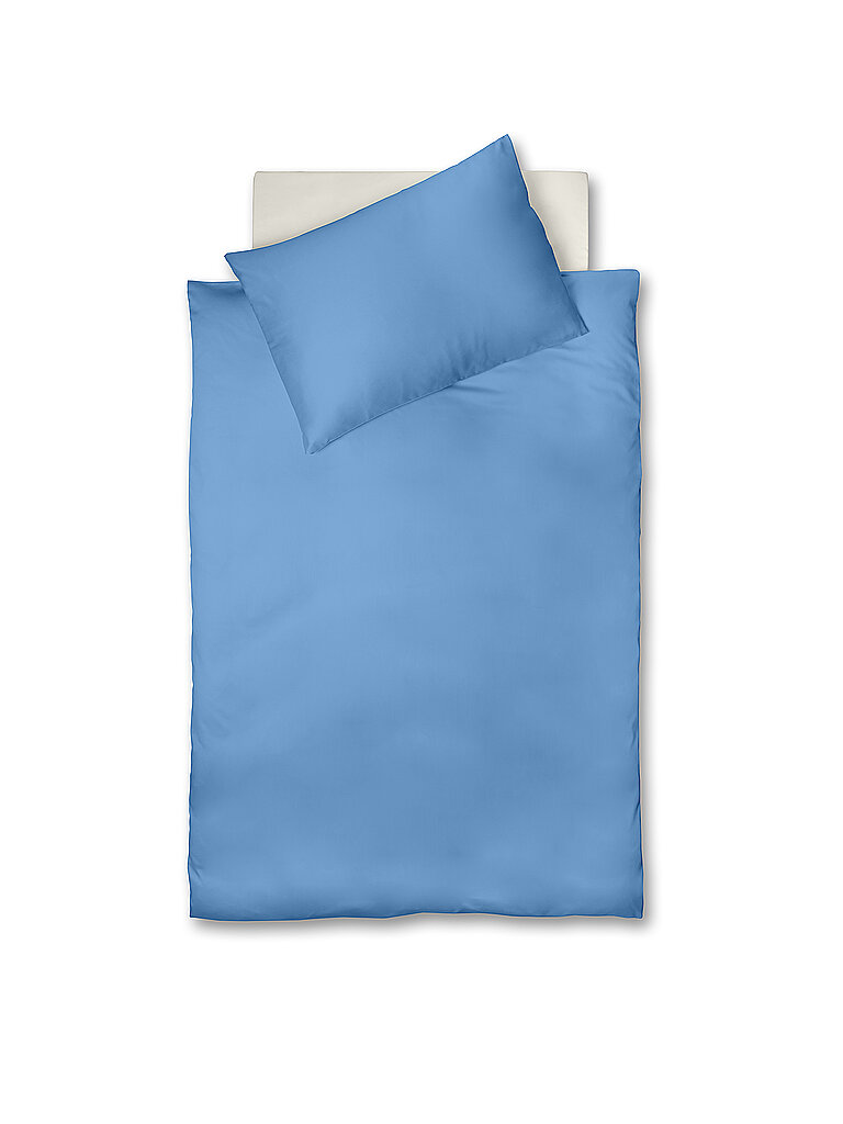 FLEURESSE Satin Bettwäsche ROYAL UNI 70x90cm / 140x200cm Blau hellblau
