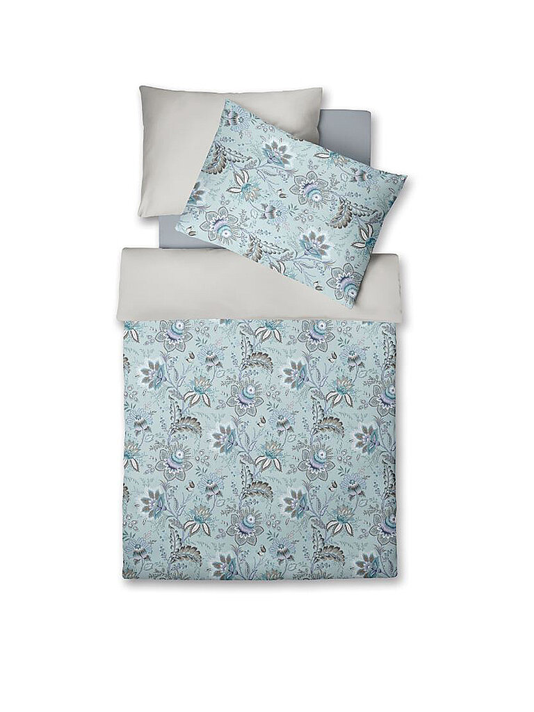 FLEURESSE Satin Bettwäsche MIAMI 70x90cm/140x220cm Powder Blue hellblau