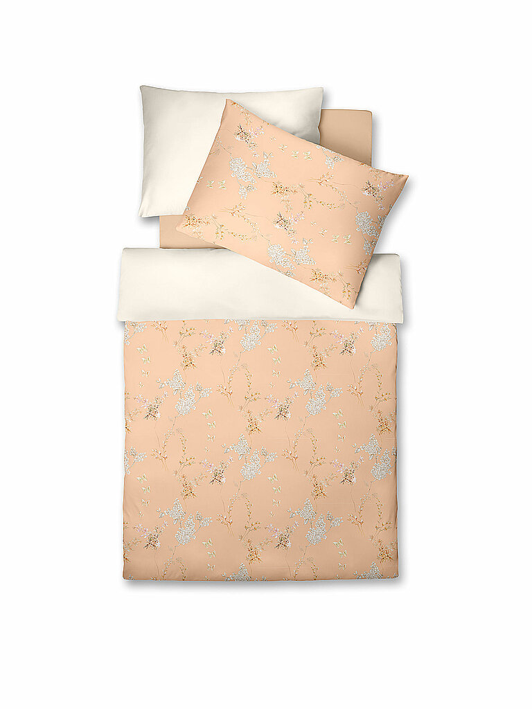 FLEURESSE Satin Bettwäsche BED ART 70x90cm/140x200cm Peach orange