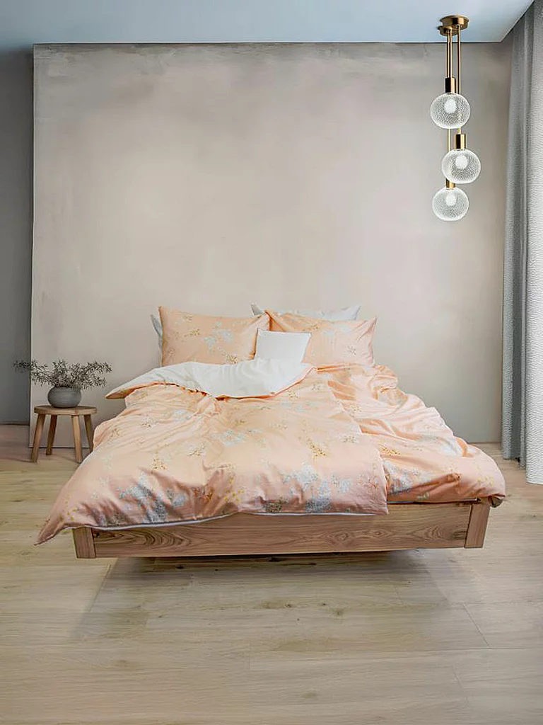 FLEURESSE Parure de lit en satin BED ART 70x90cm/140x200cm Pêche orange