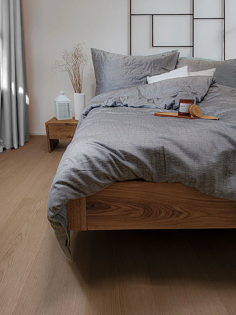 FLEURESSE Parure de lit en satin 70x90cm/140x200cm MODERN LIFE B Stone gris
