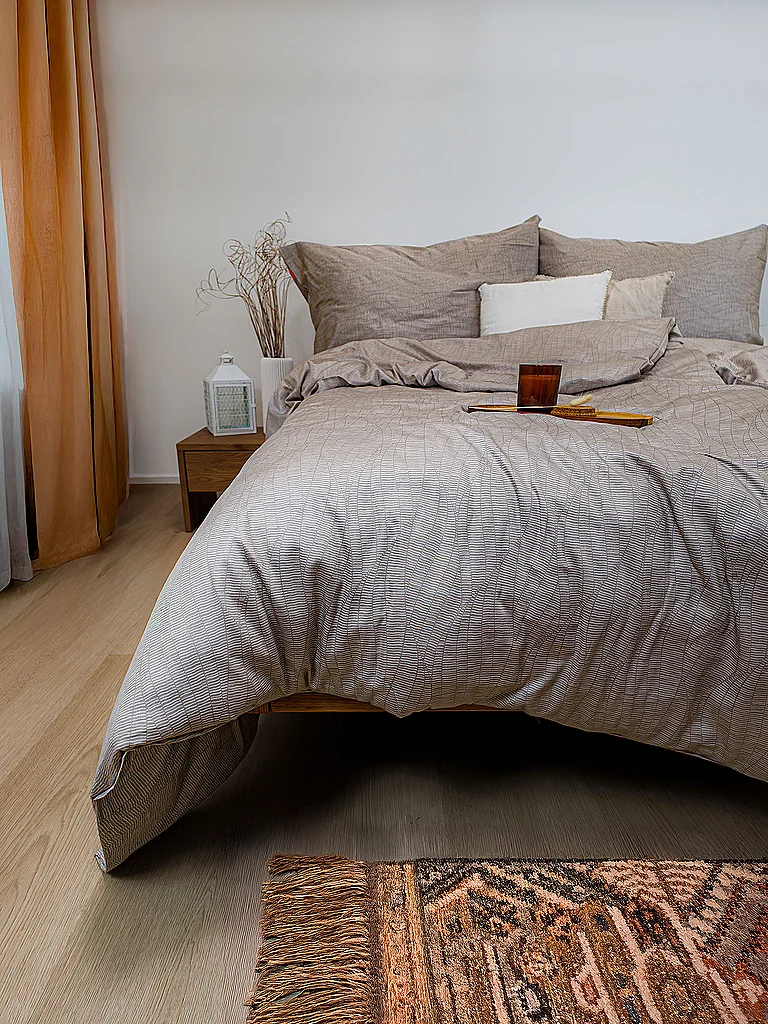 FLEURESSE Ropa de cama de satén 70x90cm/140x220cm MODERN LIFE B Arena camel