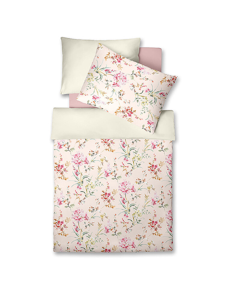 FLEURESSE Satin Bettwäsche SANTORINI 70x90cm / 140x200cm Pinky Blossom rosa