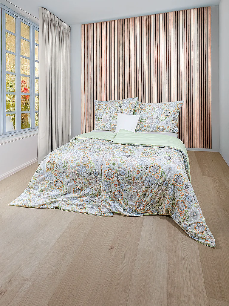 FLEURESSE Ropa de cama de satén MODERN GARDEN 70x90cm / 140x200cm Desert Flower verde