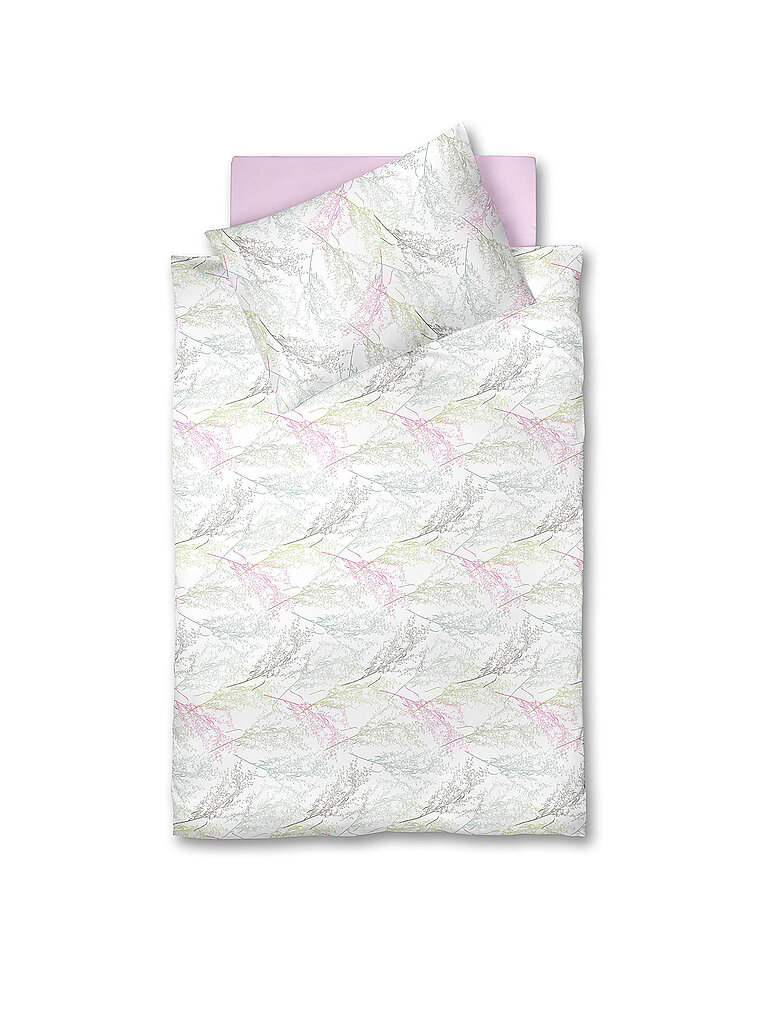 FLEURESSE Satin Bettwäsche  MODERN GARDEN 70x90cm / 140x200cm Rosemary lila