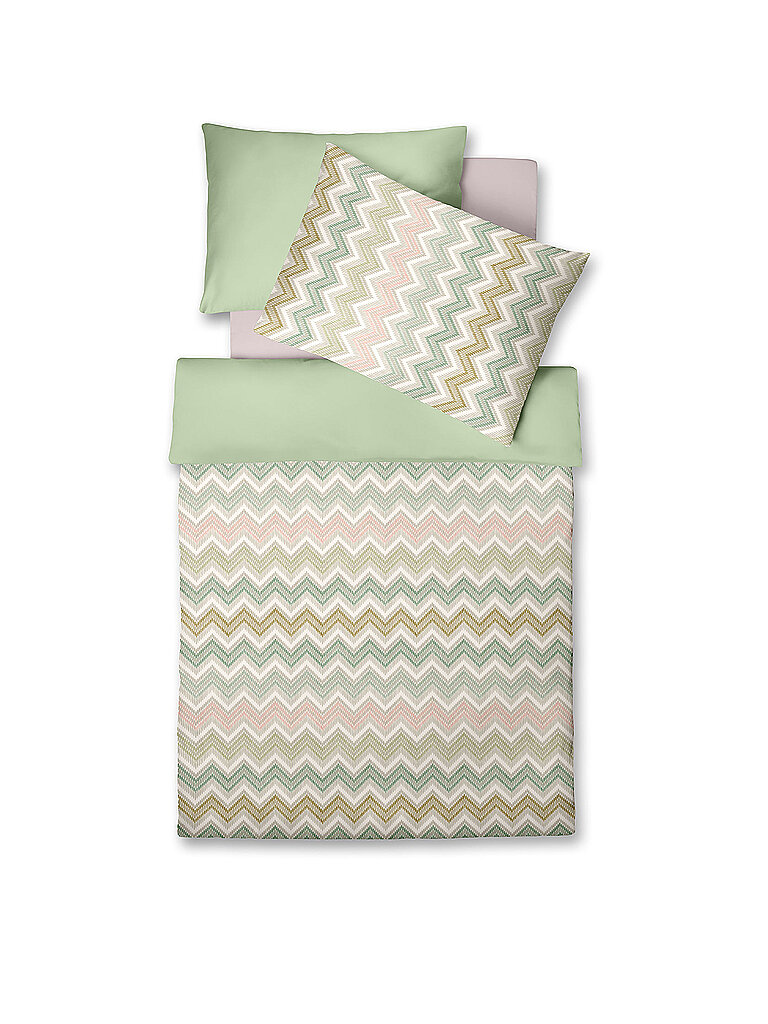 FLEURESSE Satin Bettwäsche  MODERN CLASSIC 70x90cm / 140x220cm Rosemary hellgrün