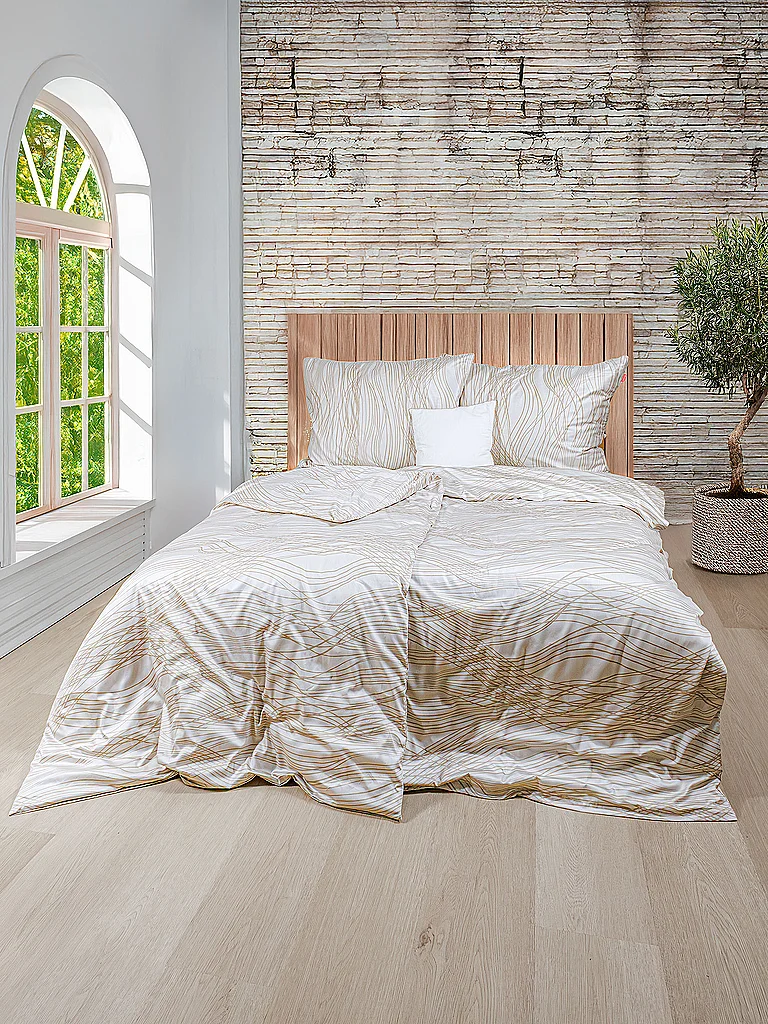 FLEURESSE Ropa de cama de satén MODERN LIFE 70x90cm / 140x200cm Sandstone crema