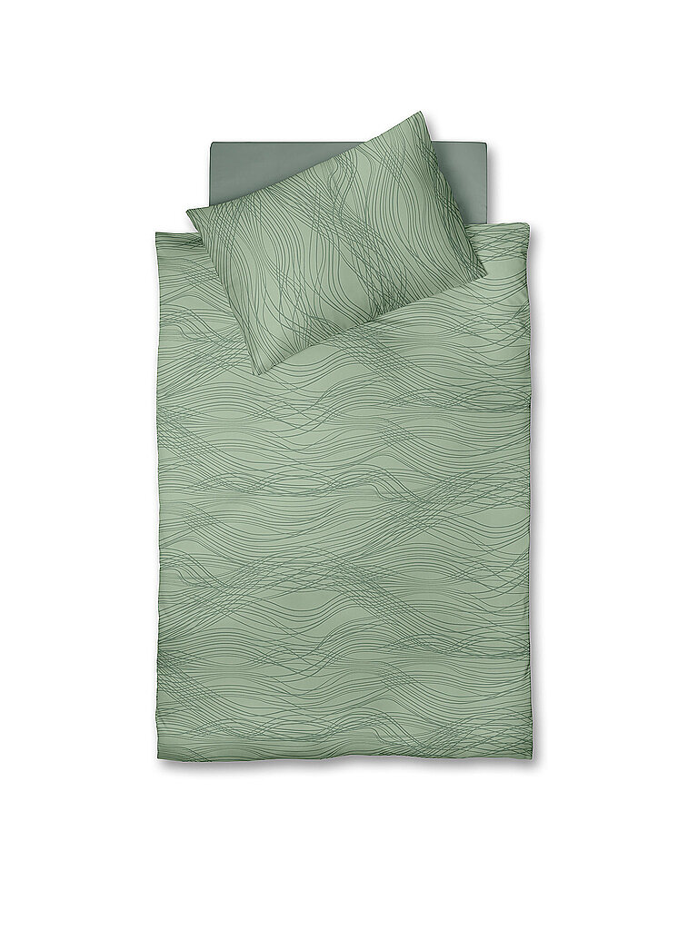 FLEURESSE Satin Bettwäsche  MODERN LIFE 70x90cm / 140x220cm Rosemary grün