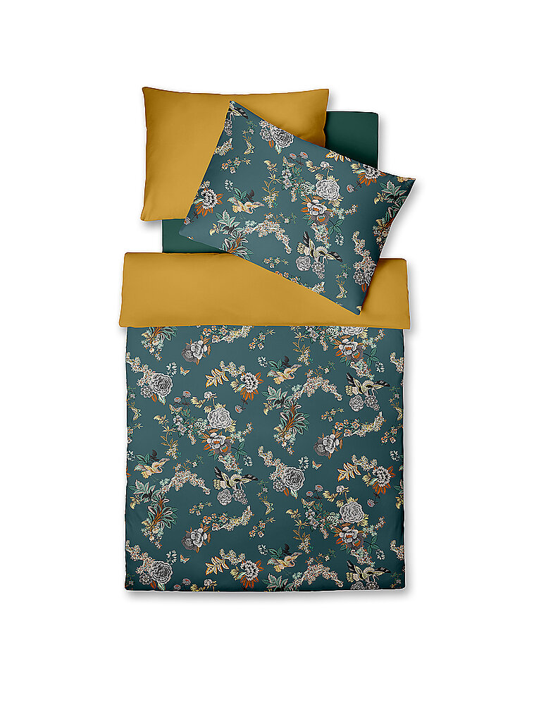 FLEURESSE Satin Bettwäsche BED COUTURE 70x90cm / 140x200cm Forest Roast dunkelgrün