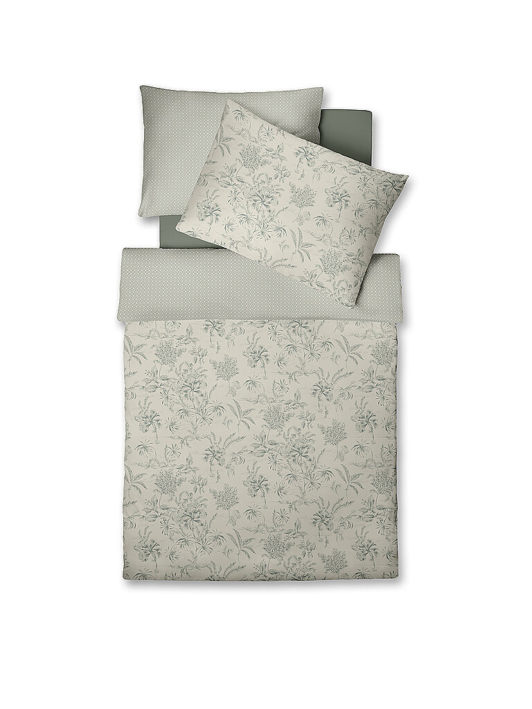 FLEURESSE Satin Bettwäsche BED COUTURE 70x90cm / 140x200cm Matcha Brew  hellbraun
