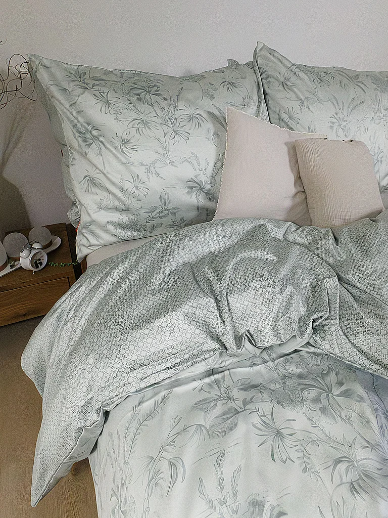 FLEURESSE Parure de lit en satin BED COUTURE 70x90cm / 140x200cm Matcha Brew marron clair