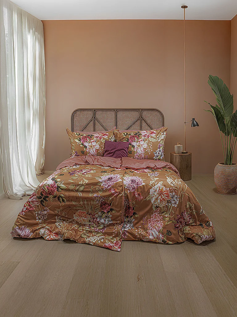 FLEURESSE Parure de lit en satin BED ART 70x90cm/140x220cm Cinamon Spice orange