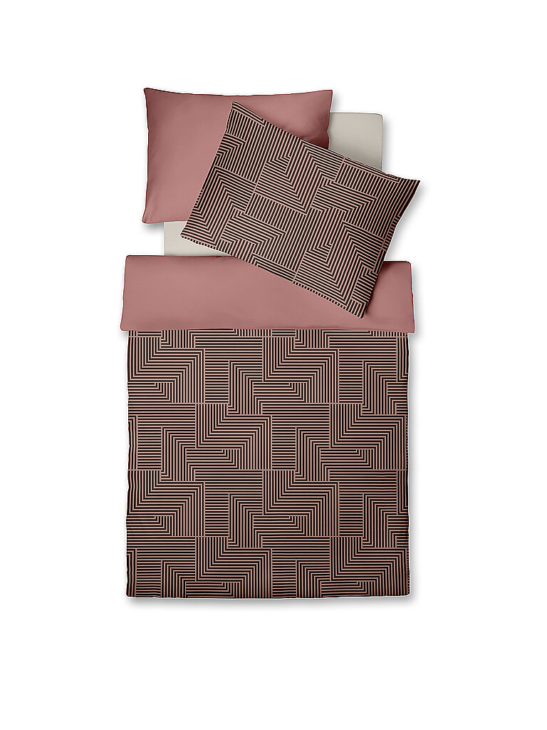 FLEURESSE Satin Bettwäsche MODERN CLASSIC B 70x90cm / 140x200cm Rose Elegance  dunkelrot