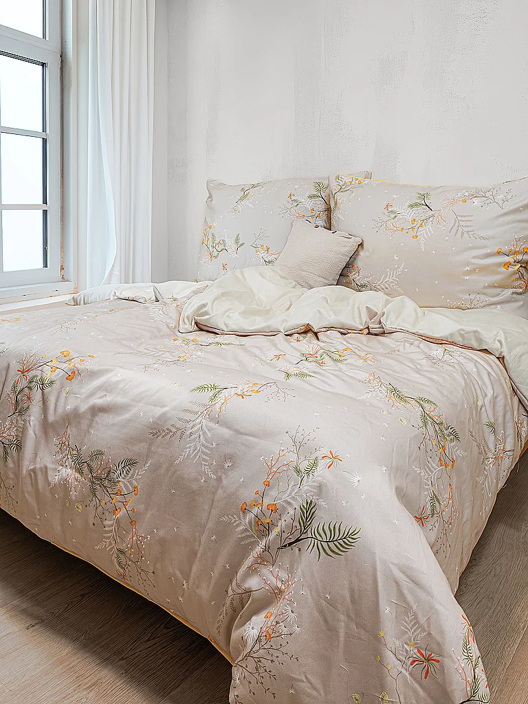 FLEURESSE Ropa de cama de jersey DIAMOND 140/200CM Light Garden camel