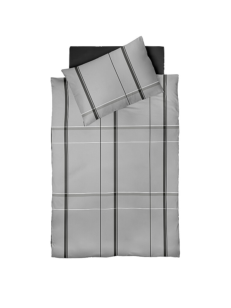 FLEURESSE Flanell Bettwäsche LECH 70x90cm/140x200cm Grey grau