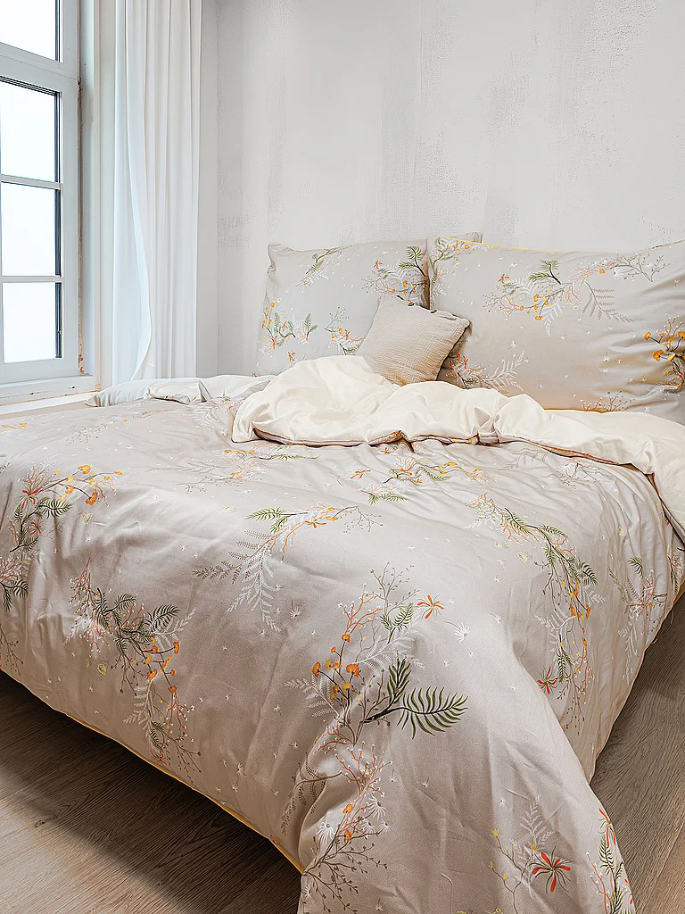FLEURESSE Ropa de cama de satén 70x90cm/140x200cm BED ART Light Garden beige