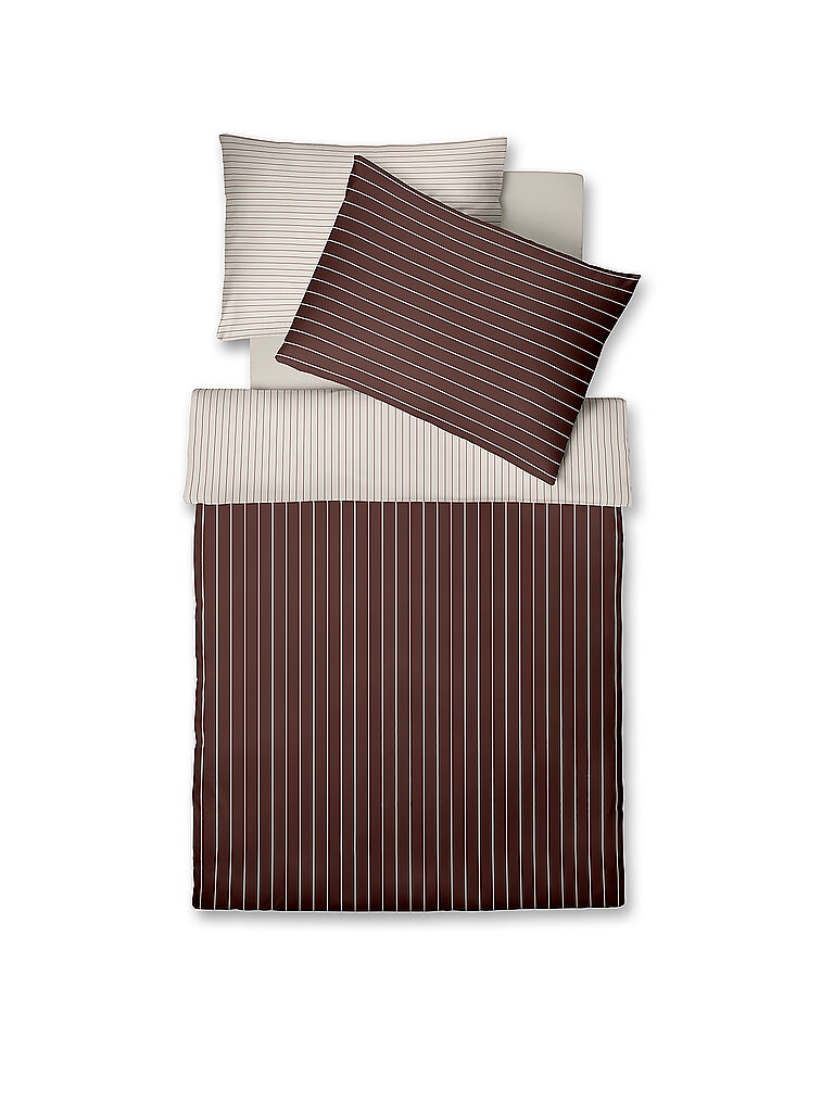 FLEURESSE Satin Bettwäsche MODERN CLASSIC 70x90cm/140x220cm Hazel Dust braun