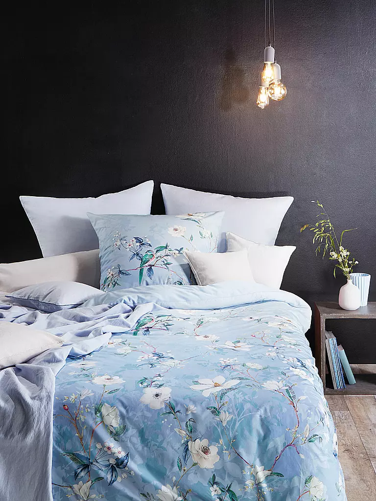 FLEURESSE | Batist Bettwäsche Saint Tropez 70x90cm / 140x200cm Pfau/Blau | blau