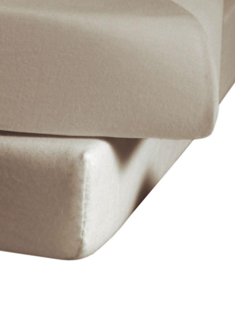 FLEURESSE | Flanell Spannleintuch Soft Jersey 100x200cm Taupe | braun