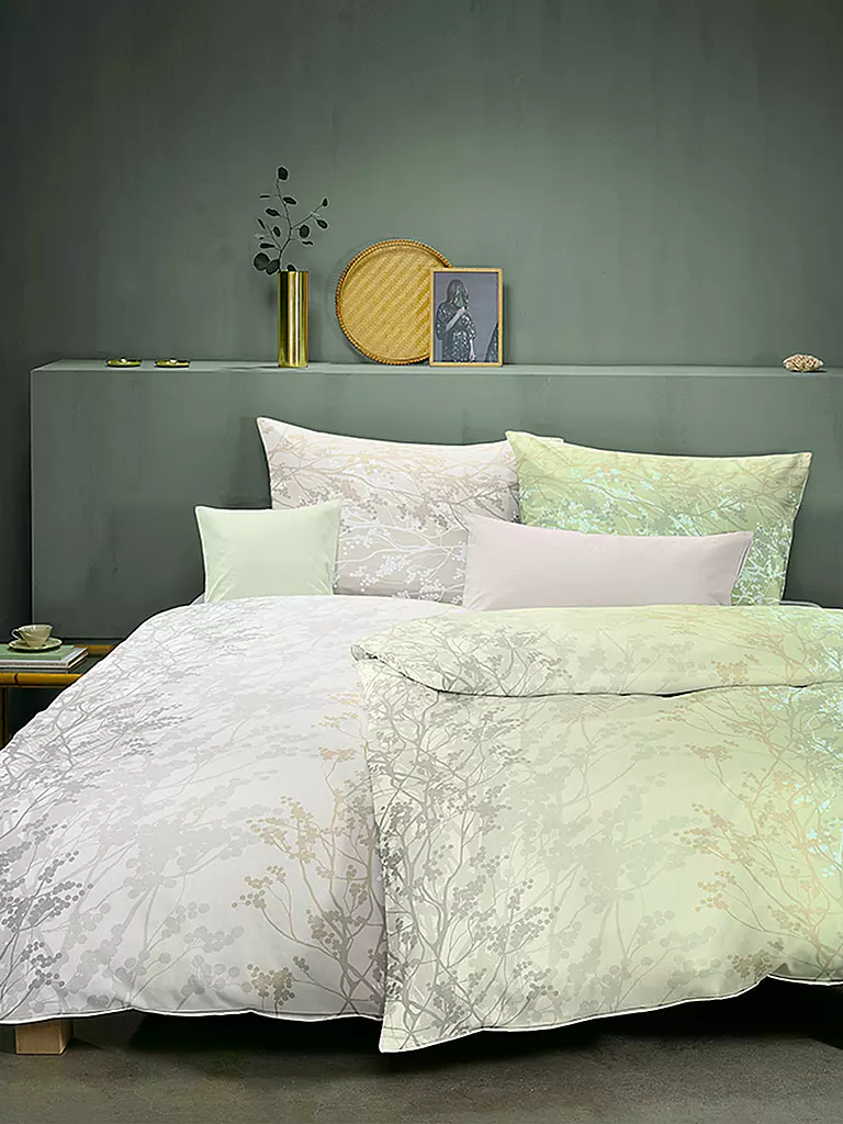 FLEURESSE | Jersey Bettwäsche Topas 70x90cm/140x200cm Pistazie | creme