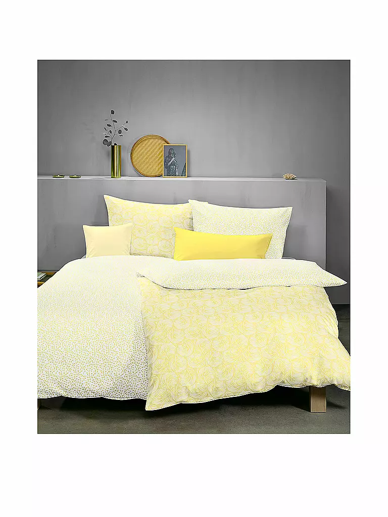 FLEURESSE | Leinen Bettwäsche Nizza 70x90cm / 140x200cm Vanille | gelb