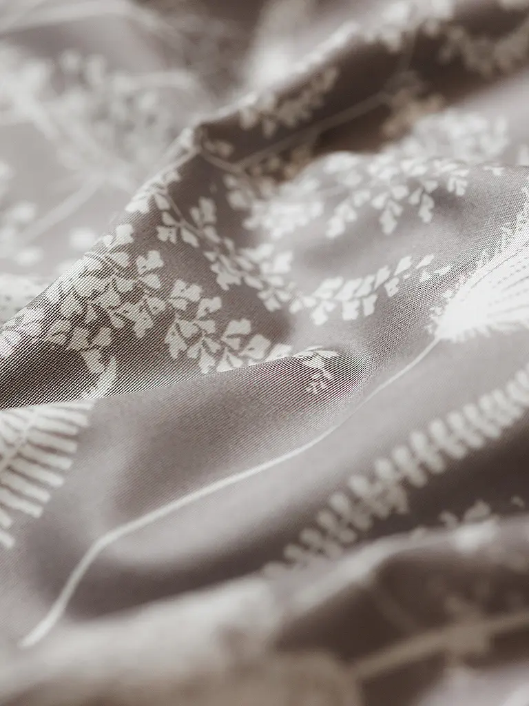 FLEURESSE | Satin Bettwäsche 70x90cm/140x200cm MODERN GARDEN B Taupe | rosa