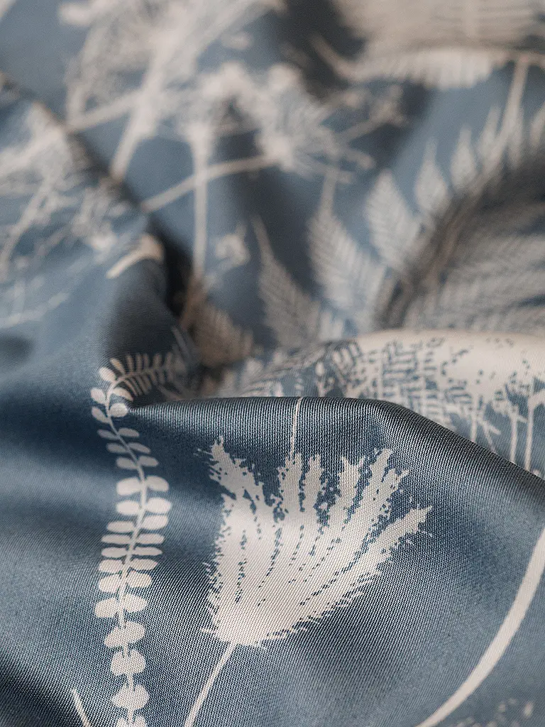 FLEURESSE | Satin Bettwäsche 70x90cm/140x200cm MODERN GARDEN B Urban Blue | 