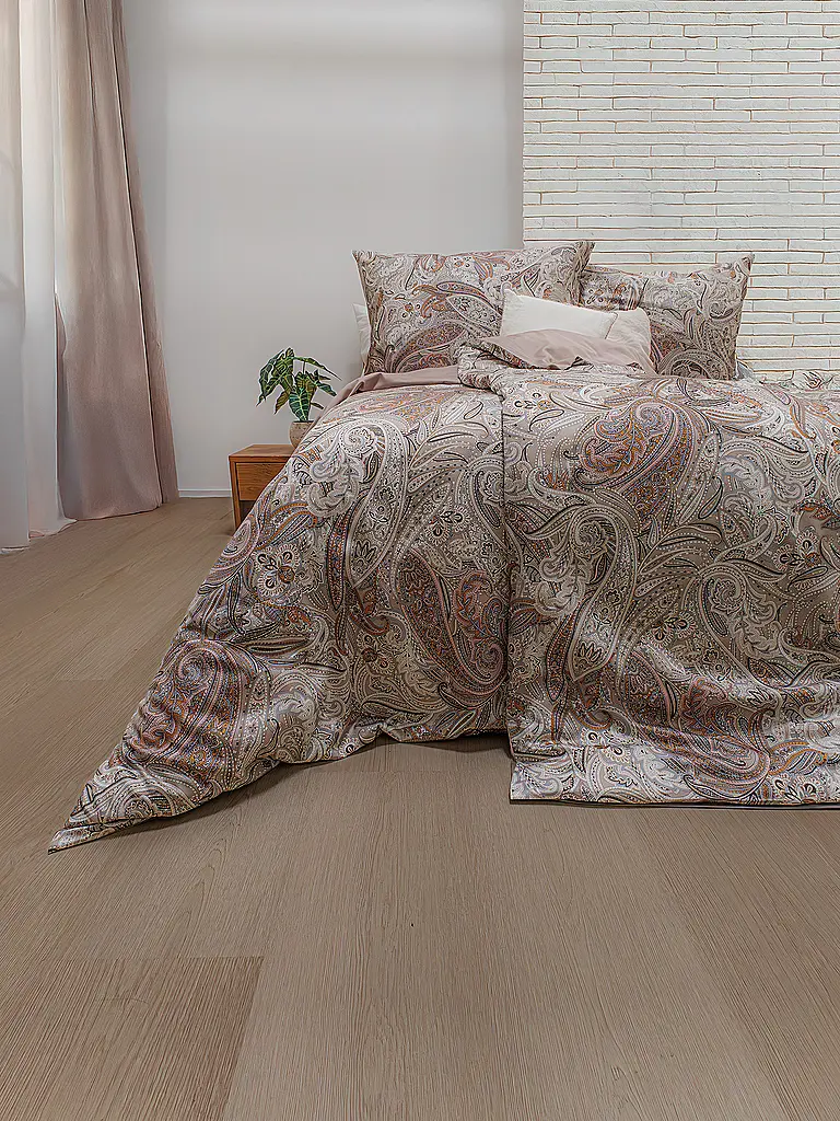 FLEURESSE | Satin Bettwäsche 70x90cm/140x220cm STOCKHOLM Taupe | grau