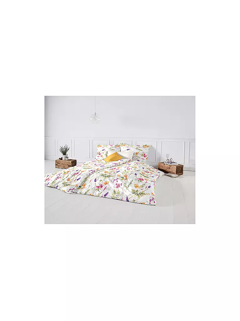 FLEURESSE | Satin Bettwäsche BED ART 70x90cm/140x200cm Coral | weiss