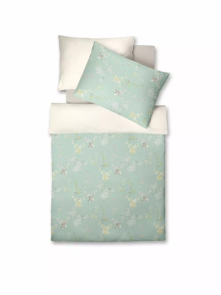 FLEURESSE | Satin Bettwäsche BED ART 70x90cm/140x200cm Honeydew | mint