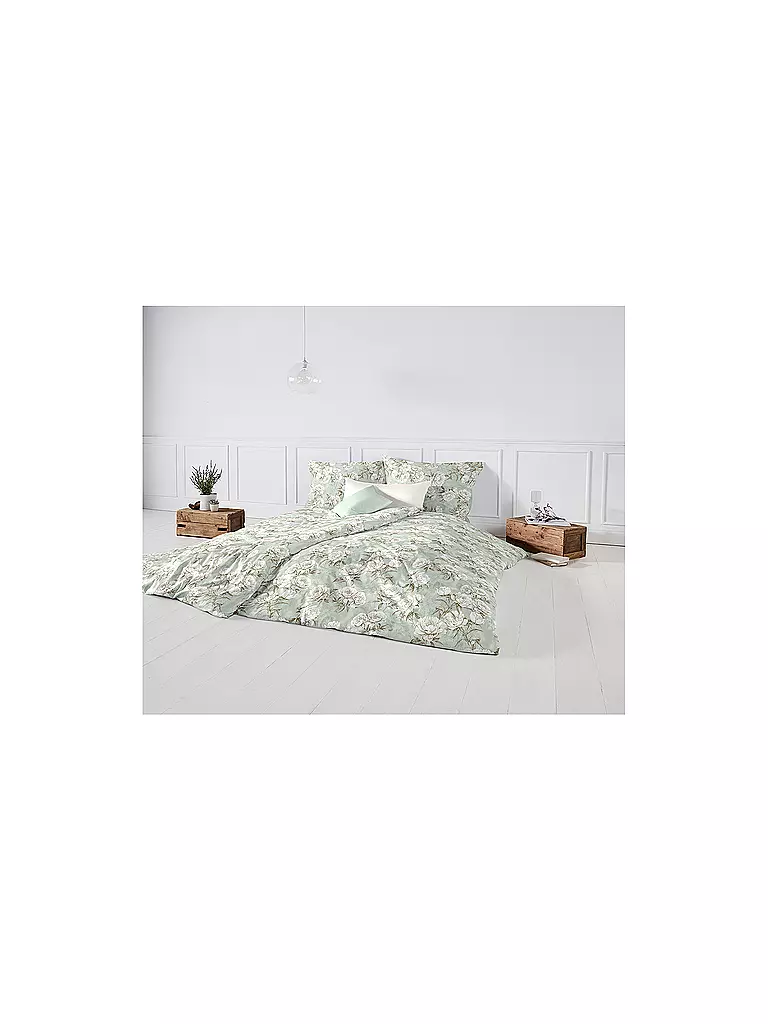 FLEURESSE | Satin Bettwäsche BED ART 70x90cm/140x200cm Honeydew | hellgrün