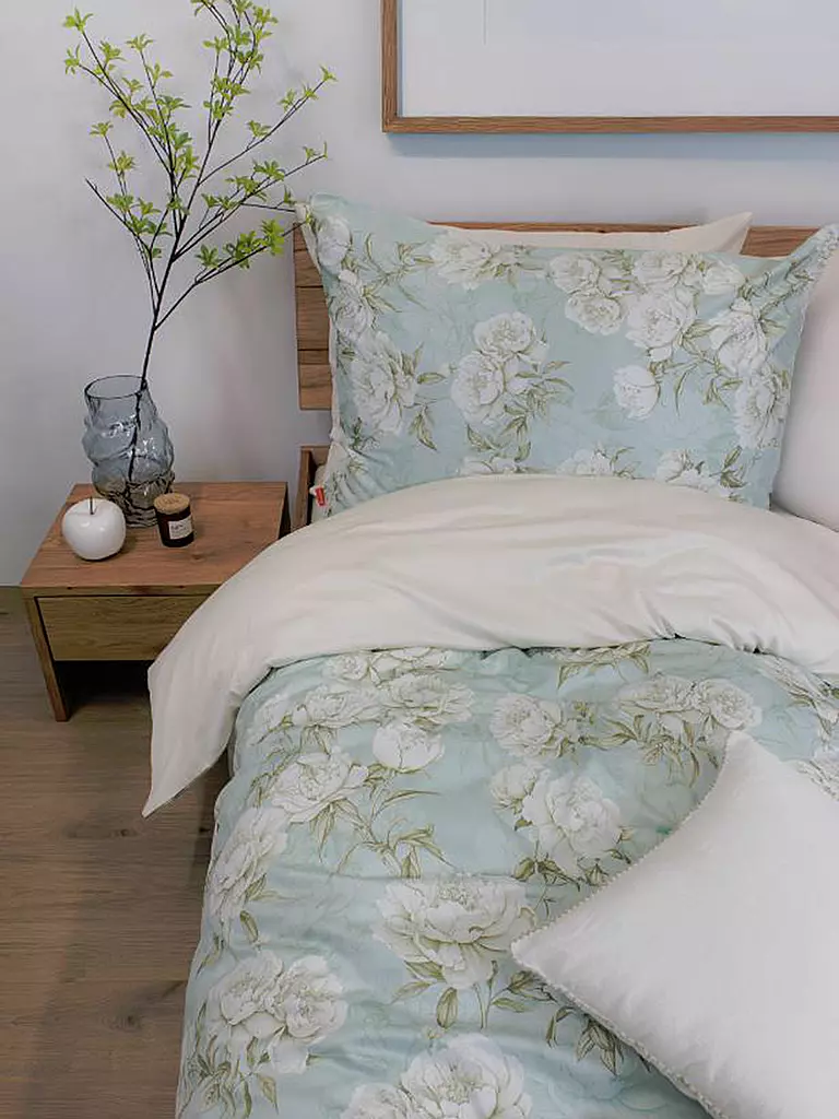 FLEURESSE | Satin Bettwäsche BED ART 70x90cm/140x200cm Honeydew | hellgrün