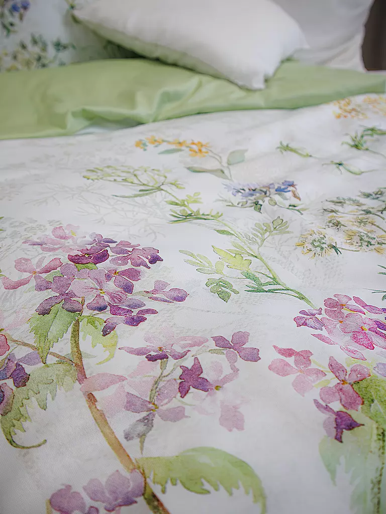 FLEURESSE | Satin Bettwäsche BED ART 70x90cm/140x200cm Multicolor | hellgrün