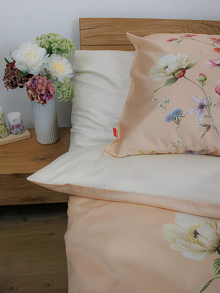 FLEURESSE | Satin Bettwäsche BED ART 70x90cm/140x200cm Peach | orange
