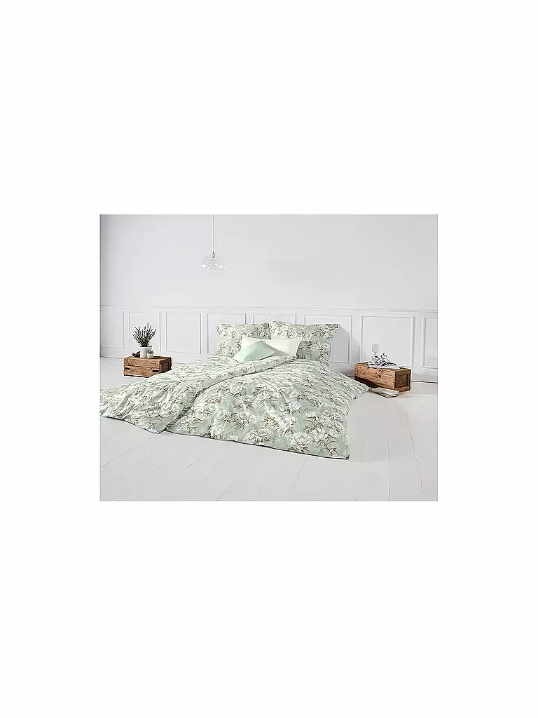 FLEURESSE | Satin Bettwäsche BED ART 70x90cm/140x220cm Honeydew | hellgrün
