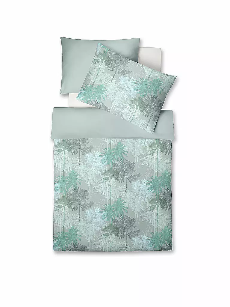 FLEURESSE | Satin Bettwäsche MIAMI 70x90cm/140x220cm Aqua | hellblau