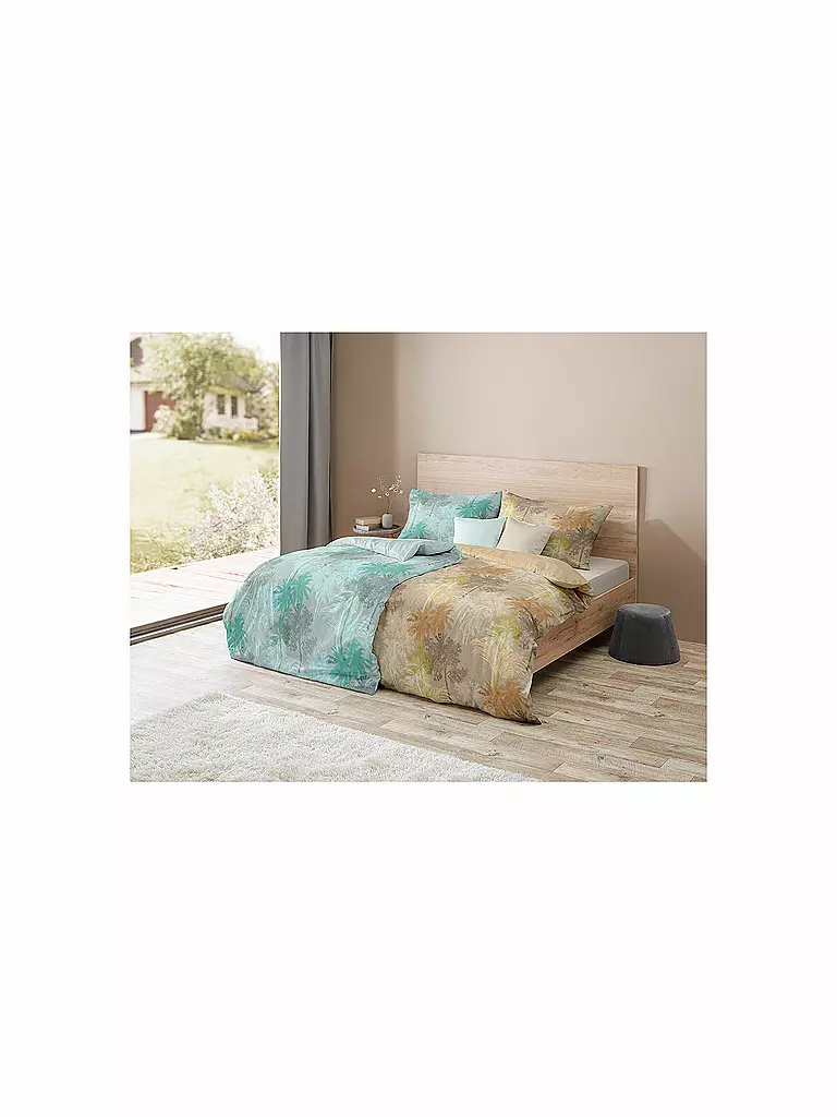 FLEURESSE | Satin Bettwäsche MIAMI 70x90cm/140x220cm Aqua | hellblau