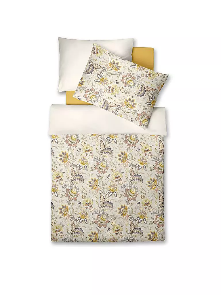 FLEURESSE | Satin Bettwäsche MIAMI 70x90cm/140x220cm Vanilla | gelb